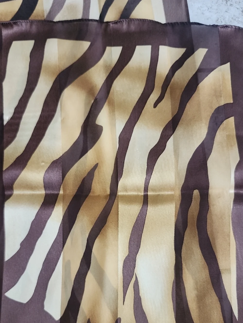 Vtg Elaine Gold For Collection XIIX Brown & Gold Zebra Print Sheer